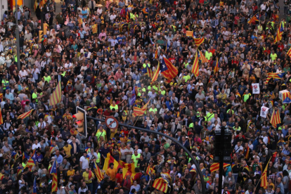 Imatges de les manifestacions arreu del territori lleidatà el 20 de setembre.