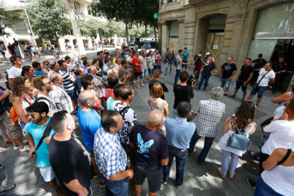 Manifestació del sector de la fruita de pinyol a Barcelona