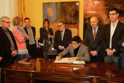 Imatges de l'acte de la Paeria on Marc Màrques ha rebut el Premi Internacional Ciutat de Lleida