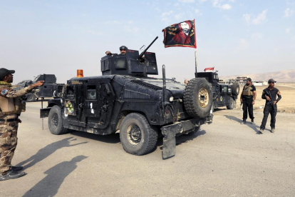 Membres de les forces iraquianes a 27 quilòmetres de Mossul el 27 d’octubre passat.