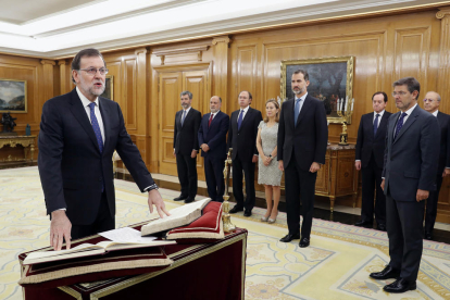 Mariano Rajoy, ahir durant el jurament com a president del Govern al palau de la Zarzuela.