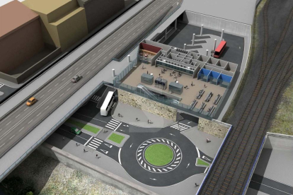 Imagen virtual del proyecto de la nueva estación de autobuses de Lérida, que se redactó en el 2012.