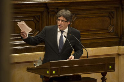 Carles Puigdemont va dedicar bona part dels 105 minuts del discurs a l’economia i aspectes socials.