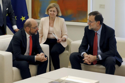 Martin Schulz i Mariano Rajoy es van reunir ahir a Moncloa.