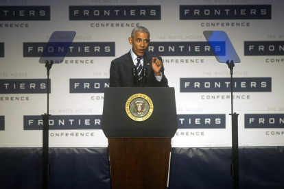 El president dels EUA, Barack Obama, aquest dijous a Pittsburgh.