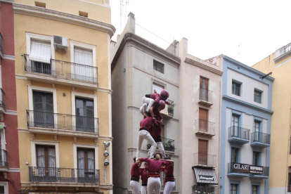 Los Castellers de Lérida, el octubre pasado en la plaza Paeria.