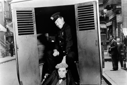 Una secuencia de la película muda de Buster Keaton. 