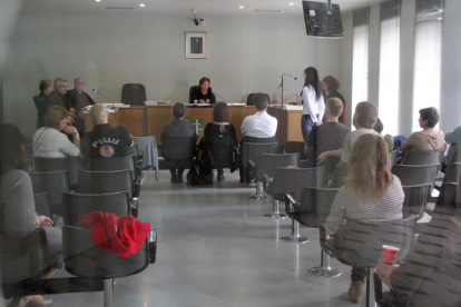 Un momento del juicio a la exalcaldesa de Les Valls d’Aguilar celebrado en los juzgados de Lleida.