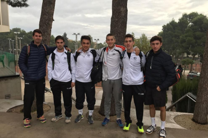 Equipo del Club Tennis Lleida que ayer compitió en las instalaciones del Stadium Casablanca.