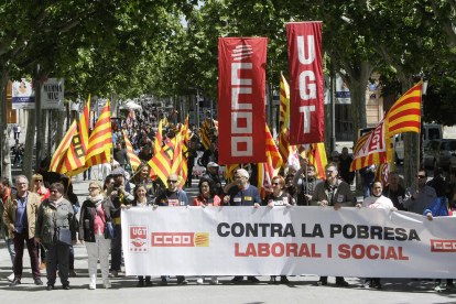 Imatge de la manifestació de l’1 de maig contra la precarietat laboral.