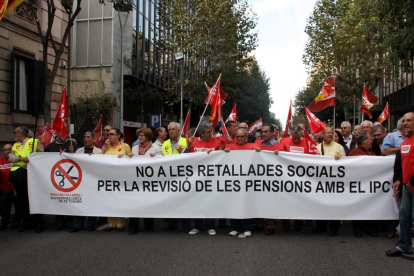 Imatge d’arxiu d’una manifestació en defensa de les pensions públiques.