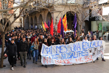 Imatge d’arxiu d’una protesta a Lleida contra la Lomce i la reforma universitària 3+2.