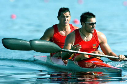 Damià Vindel, en segon pla, als Jocs d’Atenes 2004.