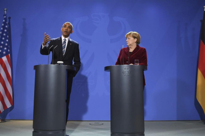 La cancellera alemanya, Angela Merkel, i el president dels Estats Units, Barack Obama.