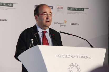 Miquel Iceta, ayer en su intervención en Barcelona Tribuna.