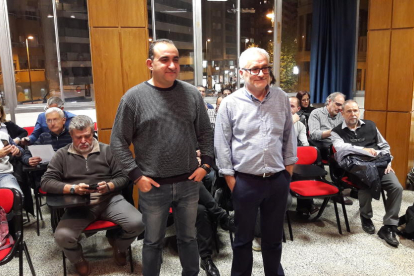 Javier Pacheco, junto al líder de CCOO en Lleida, Jaume Sellés.