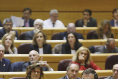 Rajoy, ayer en el Senado en la primera sesión de control al Gobierno .