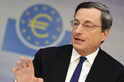El president del Banc Central Europeu, Mario Draghi, ahir.