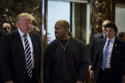 Donald Trump con el rapero Kanye West.