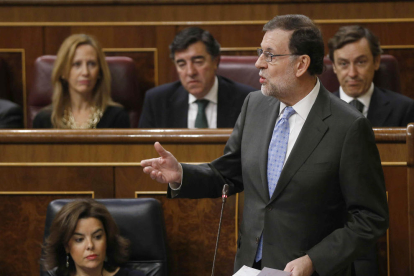 Rajoy durante la sesión de control al Gobierno.