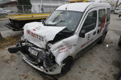 Uno de los vehículos accidentados en Vallfogona de Balaguer. 