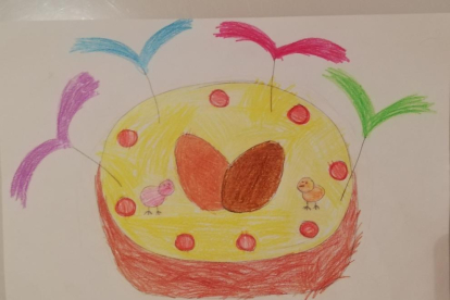 La mona dibuixada per la meva filla Daniella de 3 anys.
