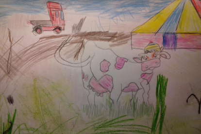 La vaca esbaiolada va al circ. (Bertí, 4 anys. La Garriga)