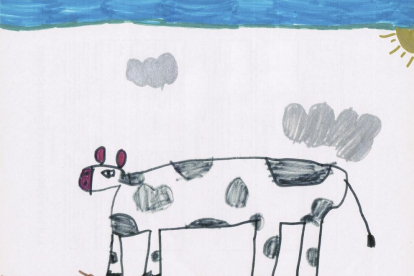 Sóc la Mercè Tutusaus i tinc 5 anys. Visc al Carrer Falcons de Vilafranca, 12 4t 4a de (08720) VIlafranca del Penedès. He dibuixat aquesta vaca per l'Esbaiola't 2020