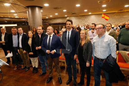 Imatges de l'acte de campanya del PP a Lleida, amb Alejandro Fernández