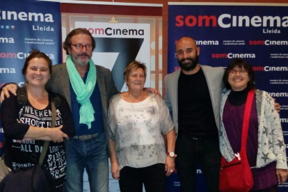 Amb en Pep Munne i l'Alain Hernández al Teatre de l'Escorxador en la presentació de la pel.licula 73' del director lleidata Josep Pozo