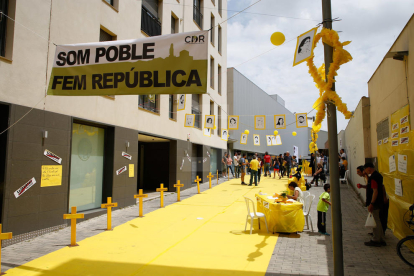 Imatges de la inauguració de la plaça 1 d'Octubre a les Borges Blanques