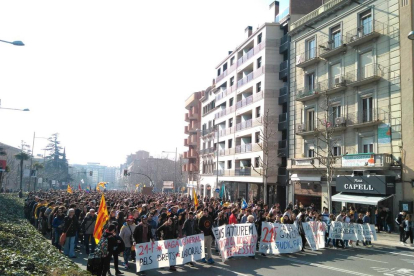 Manifestacions al migdia i a la tarda en localitats de Lleida contra el judici del 'procés'