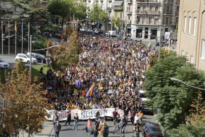La manifestación de estudiantes ha reunido a unas 2.000 personas.