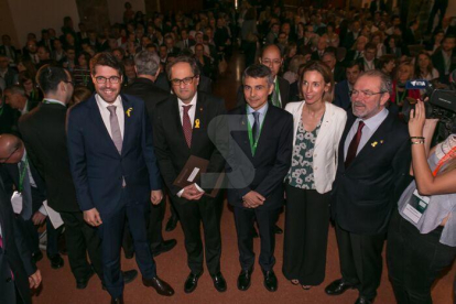 El president de la Generalitat, Quim Torra, pronuncia la conferència inaugural.