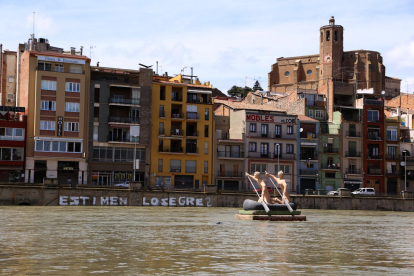 El río Segre en Balaguer, donde alcanzó una punta máxima de 380 metros cúbicos por segundo.