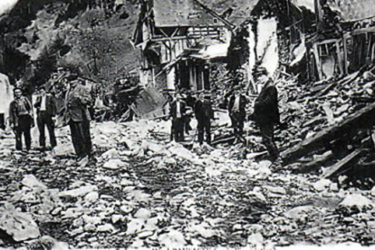 Imagen del resultado de las inundaciones en Esterri en 1937.
