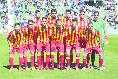 L’onze inicial que va presentar el Lleida Esportiu diumenge a Elx.