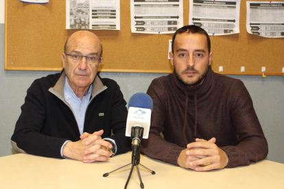 El presidente Antonio Aiguadé y el entrenador Jordi Cortés, ayer durante su comparecencia.