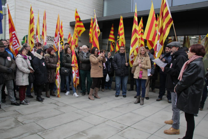 Imatge de dijous passat, quan CCOO i UGT es van mobilitzar a Lleida en defensa del treballador.