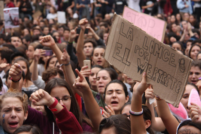 Una recent protesta d’estudiants contra la Lomce, coneguda també com a llei Wert.