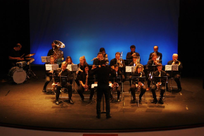 La Banda Municipal de Bellpuig, una de las formaciones que actuó ayer en el concierto de Santa Cecília.