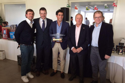 Carlos Pigem durante el acto en el que recibió el galardón al mejor golfista catalán del año.