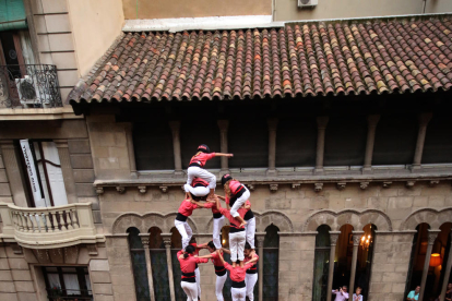 Els Castellers de Lleida celebrant el 3 de 8.