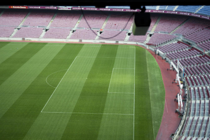 Una de las cámaras instaladas en el Camp Nou para revisar las jugadas dudosas en línea de gol.