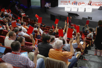 Un moment del congrés de CCOO que se celebra a Madrid.