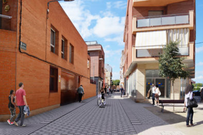 Imagen virtual de la calle Acadèmia, tras las obras. 