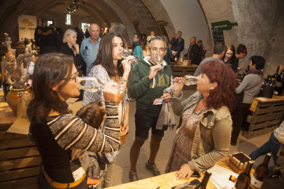 Participantes ayer en la muestra de vinos con once bodegas de la DO Costers del Segre. 