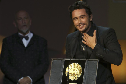 El actor y director James Franco, ganador del festival anoche con la Concha de Oro.