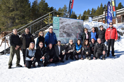 Els representants de l’esquí nòrdic, ahir a Aransa.