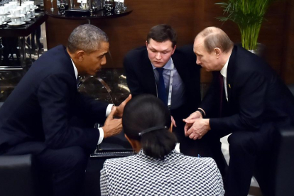 Obama i Putin, en una trobada a l’Assemblea de l’ONU, a Nova York, el setembre del 2015.